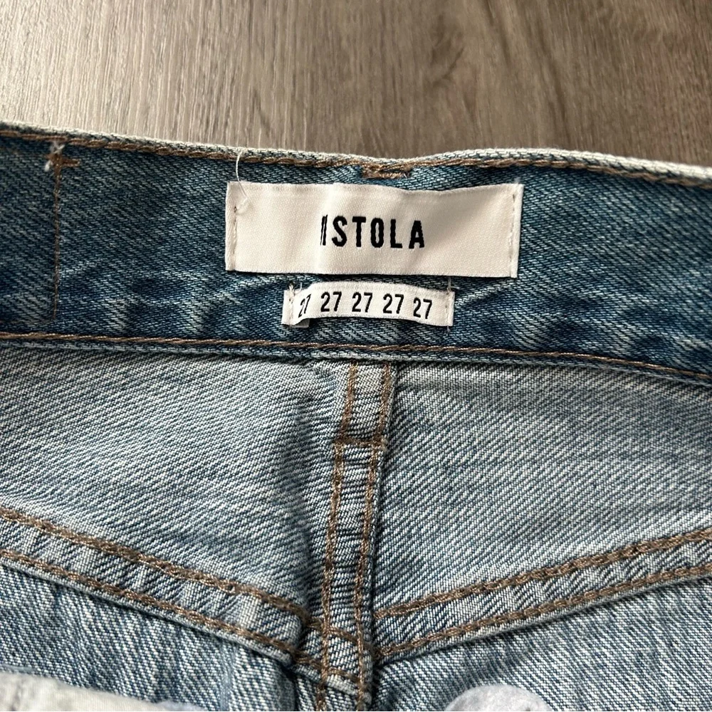 NWOT pistola denim mini skirt distressed patchwork jean size 27 womens - Picture 7 of 12